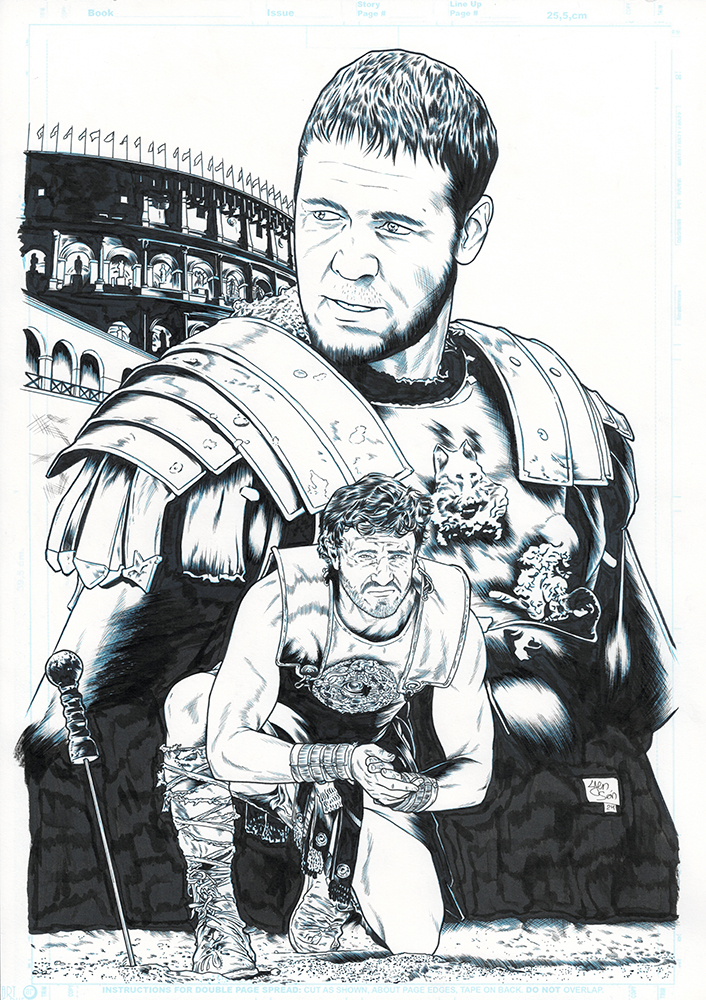 Ilustración Gladiator Tinta por Yen San