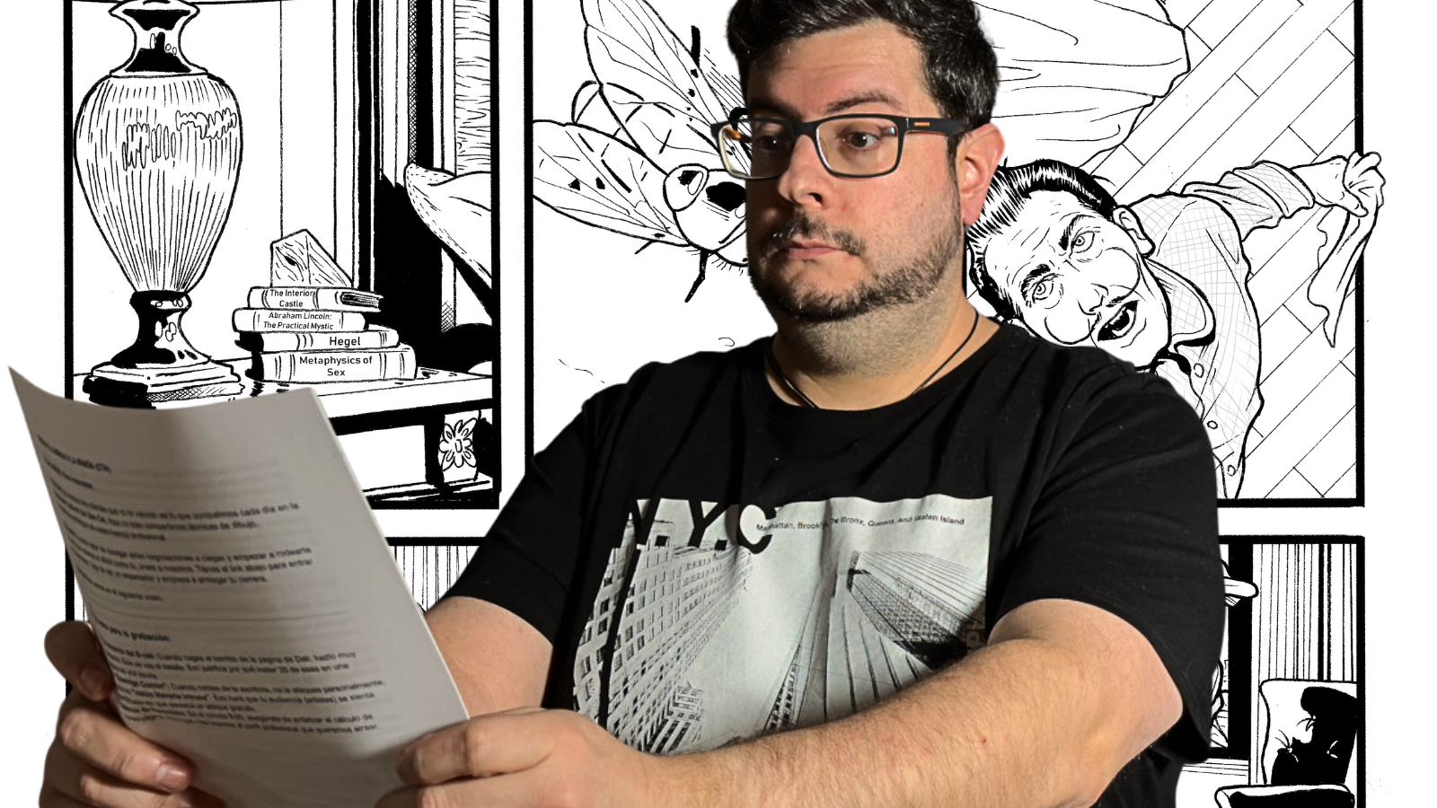 Ilustrador negociando las cláusulas de un contrato de cómic y dibujo profesional.